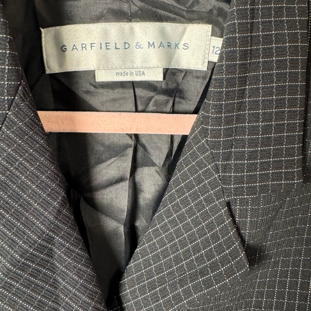 Garfield & Marks Black Checkered Button Down Jack… - image 4